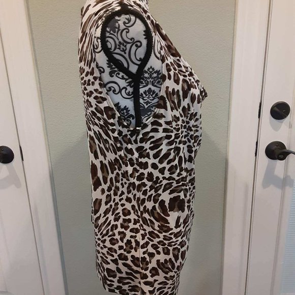 Shannon Ford NY Sheer draped leopard print top - Picture 4 of 9